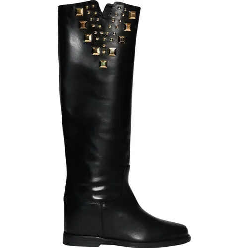 Leather Boot 4024 , female, Sizes: 5 1/2 UK - Via Roma 15 - Modalova