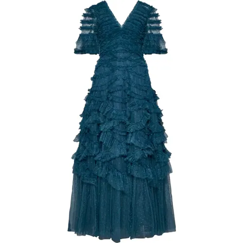 Ruffled Tulle Overlay Dress , female, Sizes: 2XS - Needle & Thread - Modalova