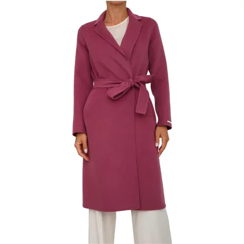 Belted Coats, female, , Size: 2XL Coat with Polyester and Elastane - Marella - Modalova