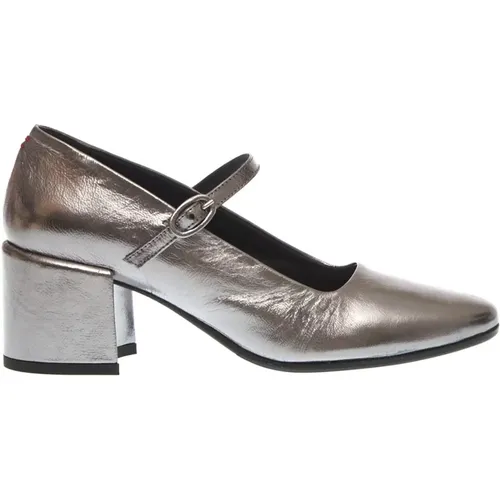 Mary Jane Anthracite Laminate Shoes , female, Sizes: 3 1/2 UK, 5 UK, 3 UK, 4 UK, 2 UK - Halmanera - Modalova