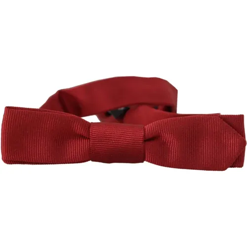 Bowties, male, , Size: ONE SIZE Elegant Red Silk Bow Tie - Dolce & Gabbana - Modalova