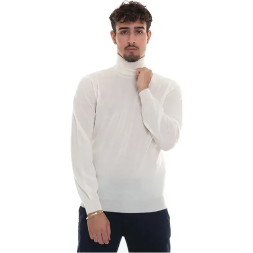 Merinowolle V-Ausschnitt Pullover Slim Fit , Herren, Größe: M - Hindustrie - Modalova