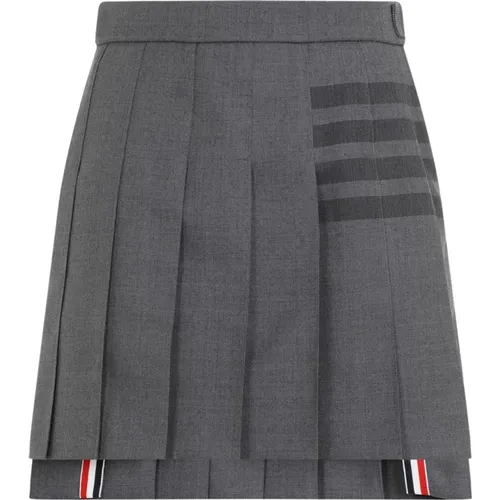 Grey Pleated Skirt Aw24 , female, Sizes: XS, S - Thom Browne - Modalova