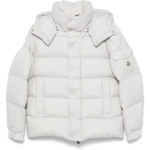 Grey Padded Quilted Coat , female, Sizes: S - Moncler - Modalova