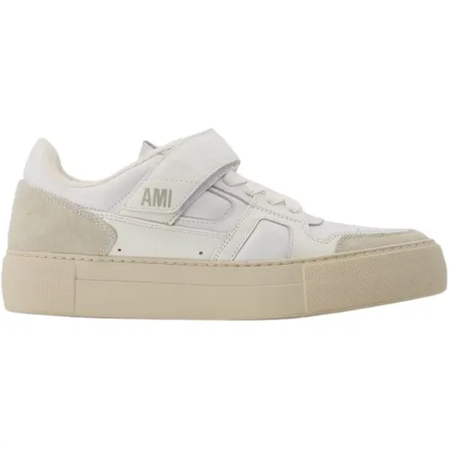 Sneakers, unisex, , Size: 11 US White/Multi Leather Low-Top ADC Sneakers - Ami Paris - Modalova