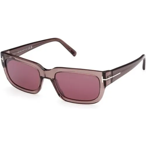 Shiny Light Bordeaux Mirror Sunglasses , female, Sizes: 54 MM - Tom Ford - Modalova