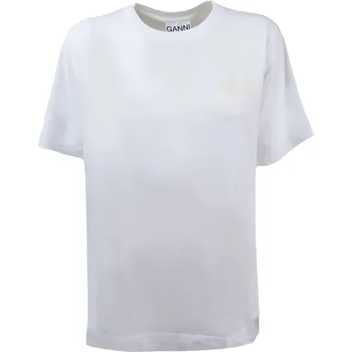 Cotton T-Shirt Art T2917 - 001 , female, Sizes: S - Ganni - Modalova