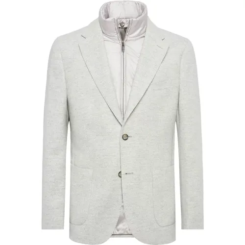 Diagonaler Wollblazer mit abnehmbarem Latz - Boggi Milano - Modalova