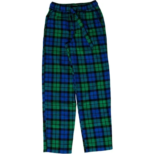 Wide Trousers, male, , Size: S Cozy Flannel Lounge Pants - Tekla - Modalova