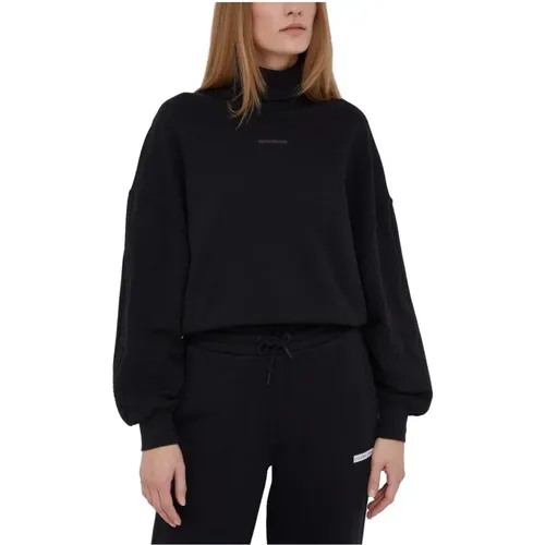 Gemütlicher Schwarzer Logo Sweatshirt , Damen, Größe: M - Calvin Klein - Modalova