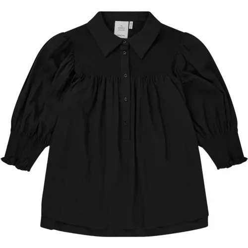 Feminine Bluse mit schönen Smokdetails , Damen, Größe: L - Munthe - Modalova