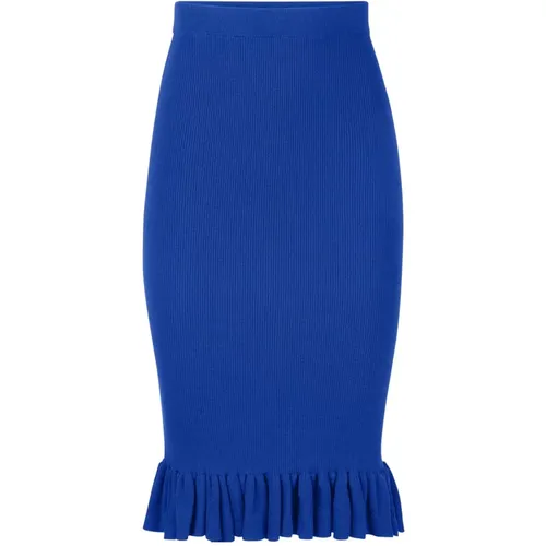 Blaue Gerüschte Peplum Midi-Rock , Damen, Größe: XS - Nina Ricci - Modalova