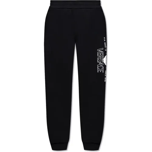 Sweatpants, male, , Size: L Sweatpants with logo - Versace - Modalova