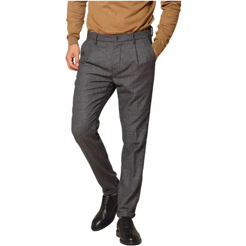 Gestreifte Carrot Fit Flanell Chino Hose , Herren, Größe: S - Mason's - Modalova