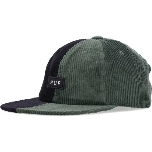 Caps, male, , Size: ONE SIZE Forest Green Velvet Flat Visor Cap - HUF - Modalova