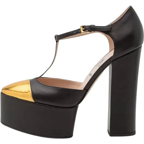 Plateaux Schwarz-Gold Schuhe , Damen, Größe: 39 EU - N21 - Modalova