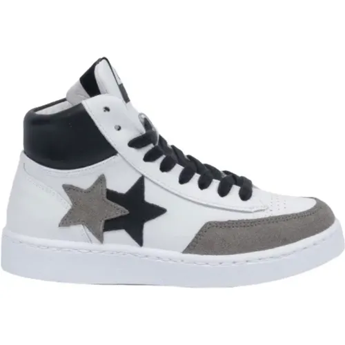 Weiße und Schwarze Star High Sneakers - 2Star - Modalova
