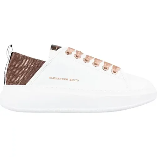 Weiß Bronze Sportliche Eleganz Sneakers , Damen, Größe: 37 EU - Alexander Smith - Modalova