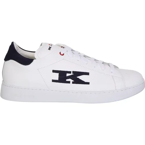 Sneakers, male, , Size: 8 US White/ Sneakers with Embroidered Logo - Kiton - Modalova