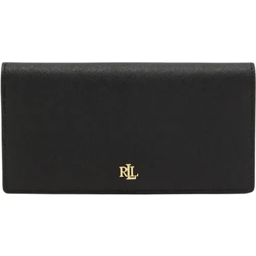 Saffiano Leather Slim Wallet with Pockets , female, Sizes: ONE SIZE - Ralph Lauren - Modalova