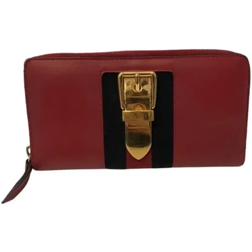 Pre-owned Accessories, female, , Size: ONE SIZE Pre-owned accessory, Model: Sylvie, Dimensions: 19x10, Color: , Material: Leather, Condition: Very goo - Gucci Vintage - Modalova