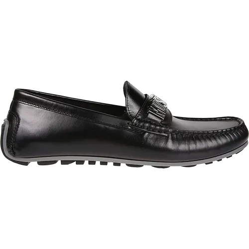 Loafers, male, , Size: 7 US Classic Leather Loafers - Moschino - Modalova