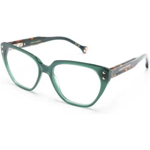 Glasses, female, , Size: 52 MM Green Optical Frame with Original Accessories - Carolina Herrera - Modalova