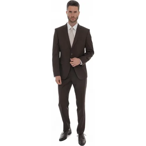 Single Breasted Suits, male, , Size: 2XL Classic 2-Button Suit with Logo Lining - Boss - Modalova