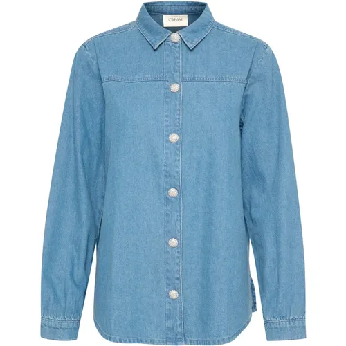 Denim Shirt Bluser Light , female, Sizes: 3XL, S, L - Cream - Modalova