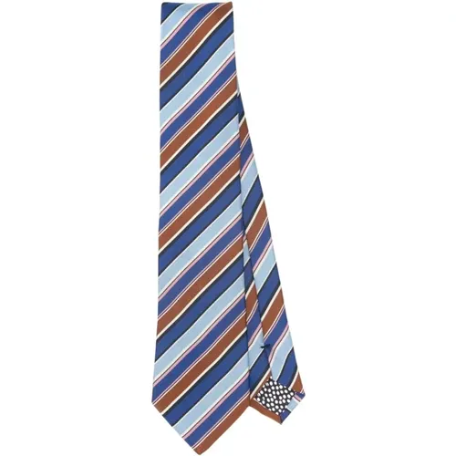 Blue Stripe Men's Tie Club , male, Sizes: ONE SIZE - PS By Paul Smith - Modalova