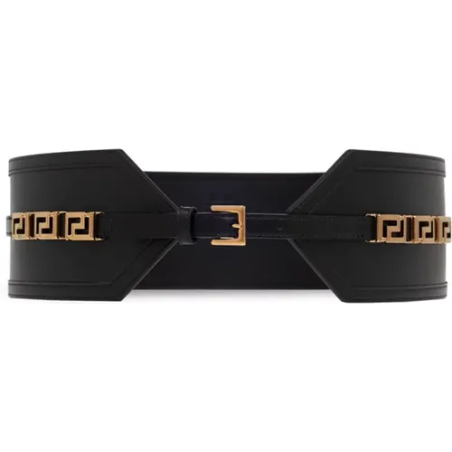 Belts, female, , Size: 75 CM Leather waist Belt - Versace - Modalova