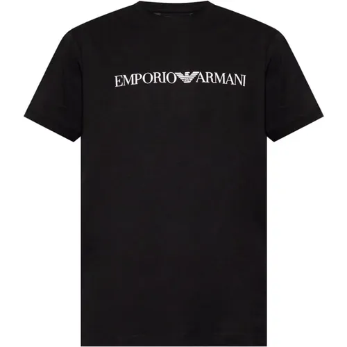 T-Shirts, male, , Size: L Logo-printed T-shirt - Emporio Armani - Modalova