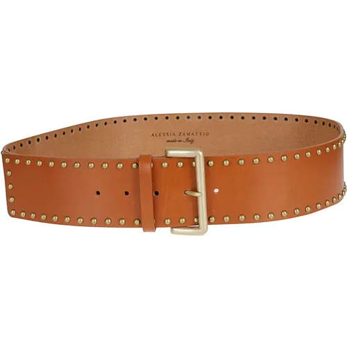 Studded Leather Belt , Damen, Größe: L - Alessia Zamattio - Modalova