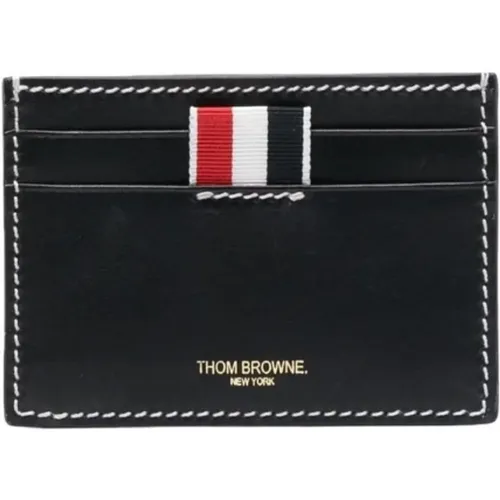 Wallets & Cardholders, male, , Size: ONE SIZE Leather Cardholder Wallet - Thom Browne - Modalova