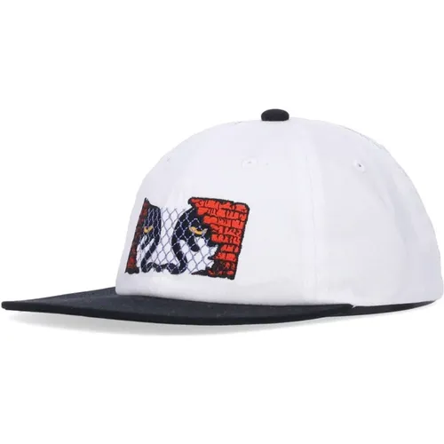 Caps, male, , Size: ONE SIZE Flat Visor Snapback Cap /Multi - Obey - Modalova