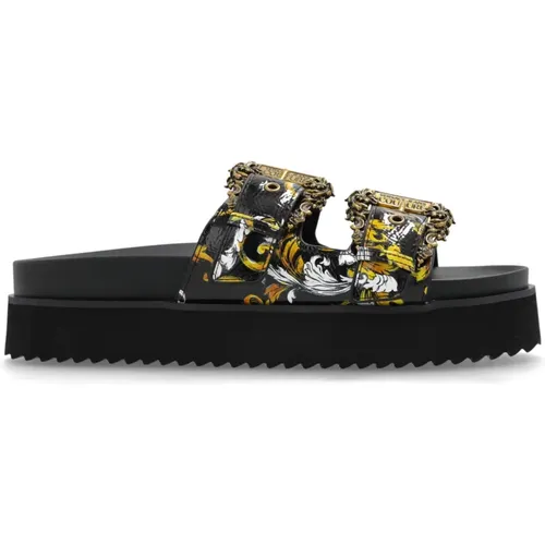 Sliders, female, , Size: 7 US Platform Slides - Versace Jeans Couture - Modalova