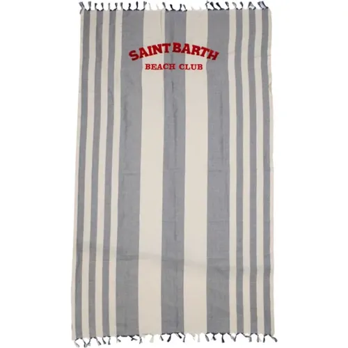 Striped Beach Towel with Embroidery , male, Sizes: ONE SIZE - MC2 Saint Barth - Modalova