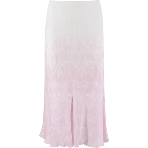 Midi Skirts, female, , Size: XS Maxi Satin Skirt with Drawstring - Ermanno Scervino - Modalova