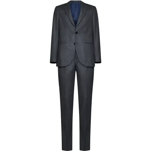 Single Breasted Suits, male, , Size: 2XL Pinstripe Blazer with Brooch Detail - D4.0 - Modalova