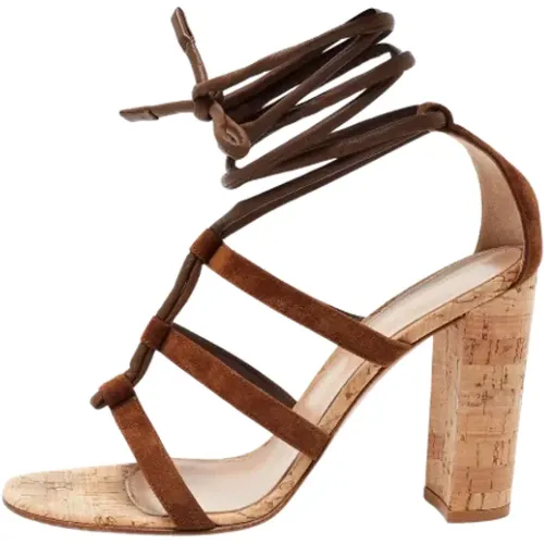 Pre-owned Sandals, female, , Size: 11 US Pre-owned Suede sandals - Gianvito Rossi Pre-owned - Modalova