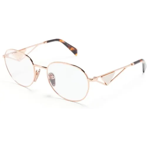 Gold Optical Frame for Everyday Use , female, Sizes: 52 MM - Prada - Modalova