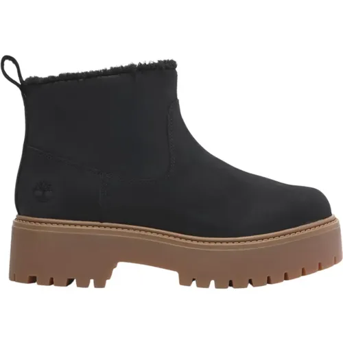 Warm gefütterter Mid Boot in Schwarz , Damen, Größe: 38 1/2 EU - Timberland - Modalova