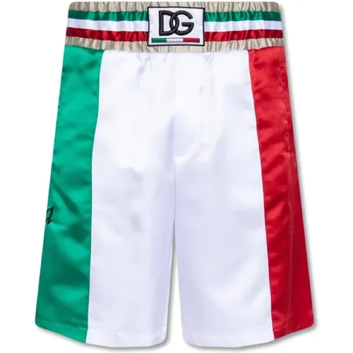 Satin Shorts with Drawstring Waist , male, Sizes: S, L, M - Dolce & Gabbana - Modalova