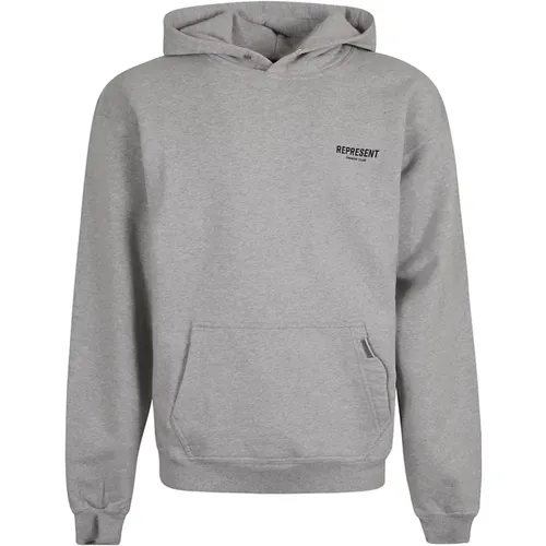 Ash Grey Black Sweatshirt Hoodie , male, Sizes: L, M, XS, S, XL - Represent - Modalova