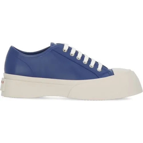 Leather Sneakers with Contrasting Sole , female, Sizes: 7 UK - Marni - Modalova
