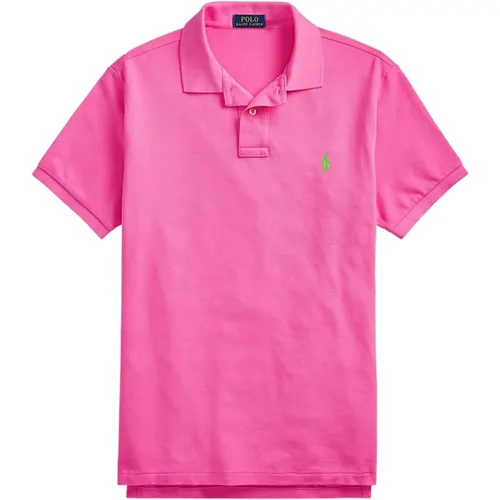 Herren Polo-Shirt mit Rippenkragen , Herren, Größe: L - Ralph Lauren - Modalova