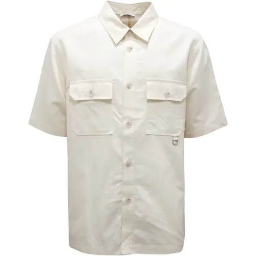 Short Sleeve Shirts, male, , Size: XL Cotton Linen Shirt in Style 24Ec1M0G0810063 - Paolo Pecora - Modalova