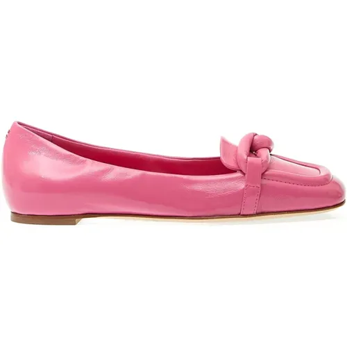 Low Leather Fuchsia Moccasin , female, Sizes: 5 UK, 5 1/2 UK, 3 1/2 UK, 4 1/2 UK - Halmanera - Modalova