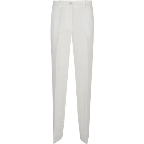 Chinos, female, , Size: S Neutral Linen Trousers Stylish Cut - P.a.r.o.s.h. - Modalova