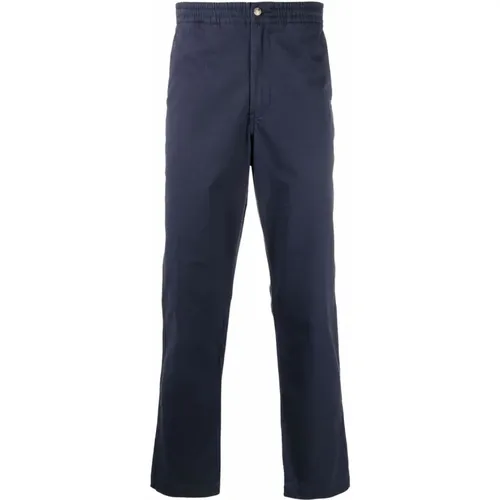 Navy Straight-Leg Trousers , male, Sizes: L, S - Polo Ralph Lauren - Modalova